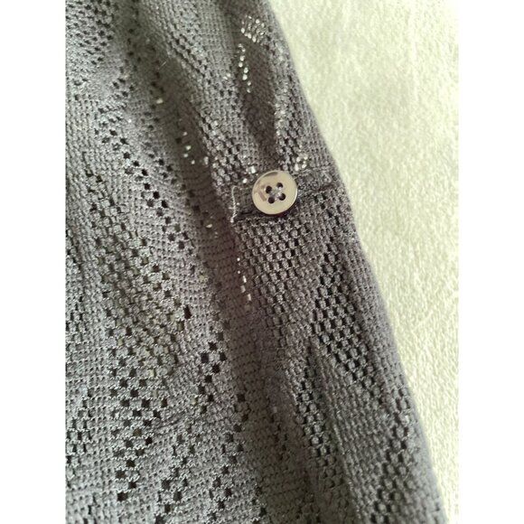 Sheer Hooded Lightweight Knit Tunic Pockets & Geometric Pattern  M Whimsigoth - Picture 11 of 11